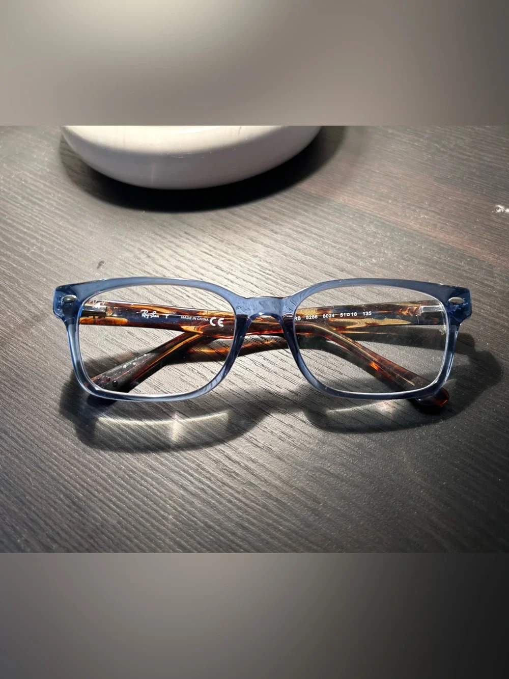 Ray-Ban Eyeglasses RB 5286 8024 Transparent Blue Square Frame 51[]18 135